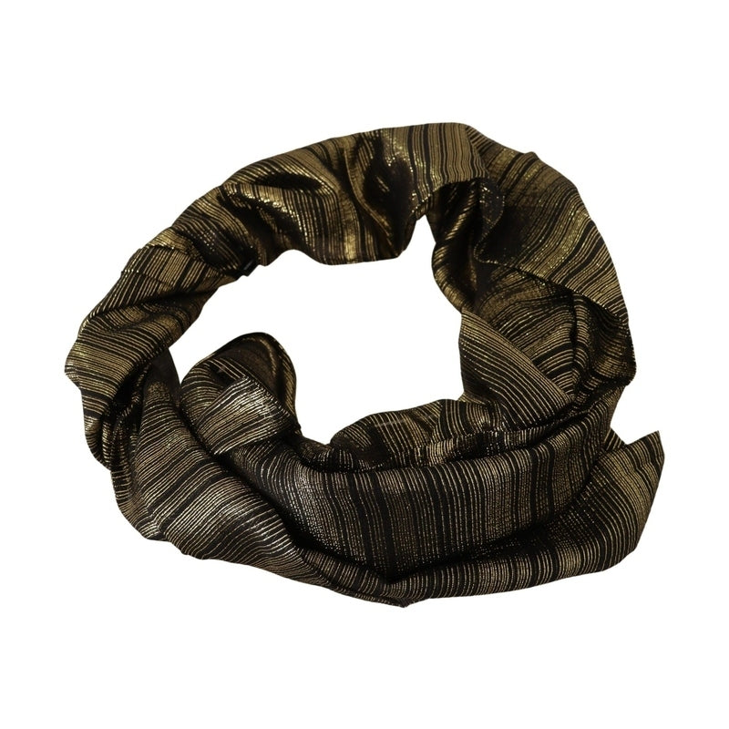 Dolce & Gabbana Metallic Gold Silk Stretch Shawl Wrap Scarf