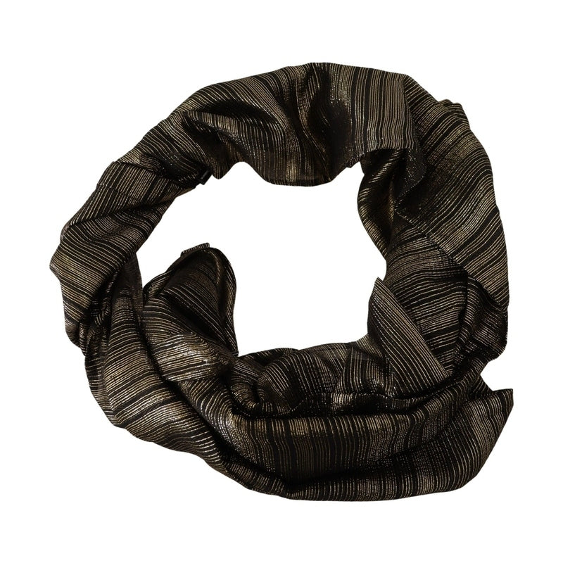 Dolce & Gabbana Metallic Gold Silk Stretch Shawl Wrap Scarf