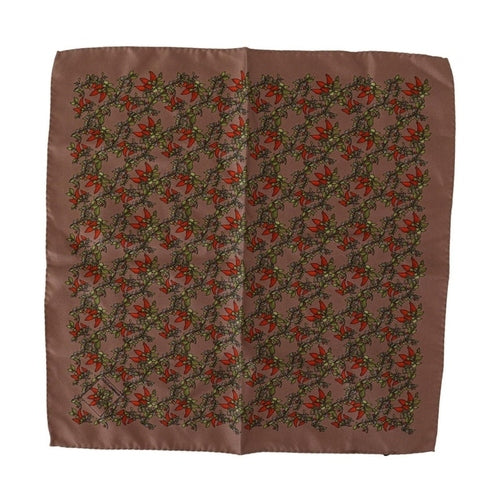 Dolce & Gabbana Brown Carrots Print Silk Handkerchief