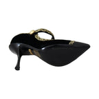 Dolce & Gabbana Black Embellished Velvet Mary Jane Pumps Shoes