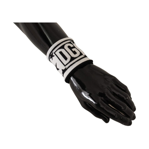 Dolce & Gabbana White Black Wool Logo #DGMILLENNIALS Wristband