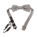 Dolce & Gabbana Silver Gray 100% Silk Adjustable Neck Papillon Bow Tie