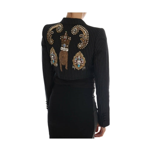Dolce & Gabbana Black Crystal Fairy Tale Blazer Jacket
