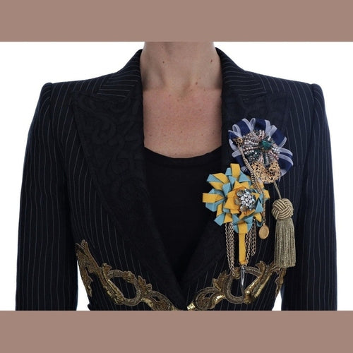 Dolce & Gabbana Black Crystal Fairy Tale Blazer Jacket