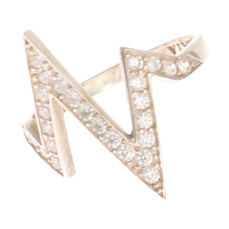 Nialaya Silver Authentic Womens Clear Ring