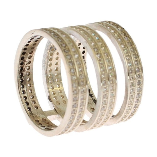 Nialaya Authentic Womens Clear CZ 925 Sterling Silver Ring