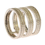Nialaya Authentic Womens Clear CZ 925 Sterling Silver Ring