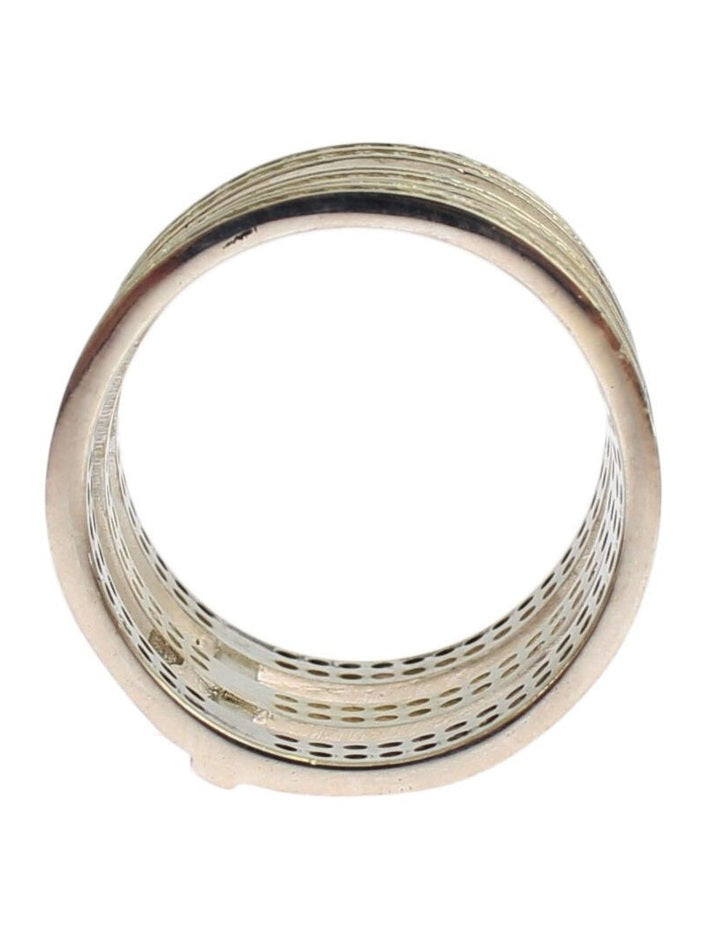 Nialaya Authentic Womens Clear CZ 925 Sterling Silver Ring