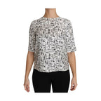 Dolce & Gabbana White Musical Instruments Print Blouse