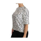 Dolce & Gabbana White Musical Instruments Print Blouse