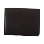 Dolce & Gabbana Black Leather Trifold Purse Belt Multi Kit Wallet