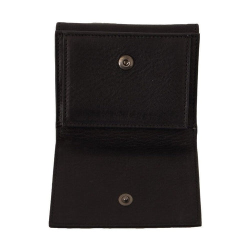 Dolce & Gabbana Black Leather Trifold Purse Belt Multi Kit Wallet