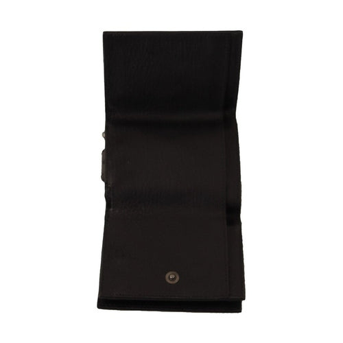 Dolce & Gabbana Black Leather Trifold Purse Belt Multi Kit Wallet