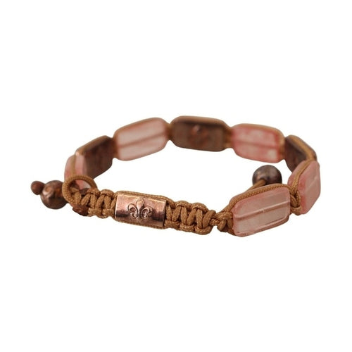 Nialaya Multicolor Crystals Logo Embellished Adjustable Bracelet