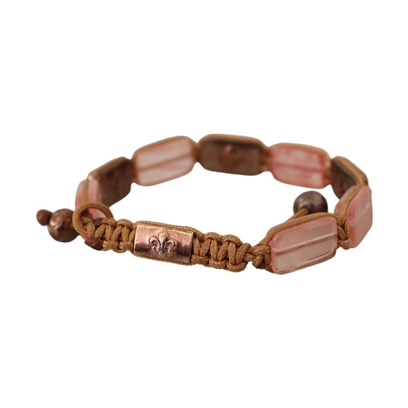 Nialaya Multicolor Crystals Logo Embellished Adjustable Bracelet