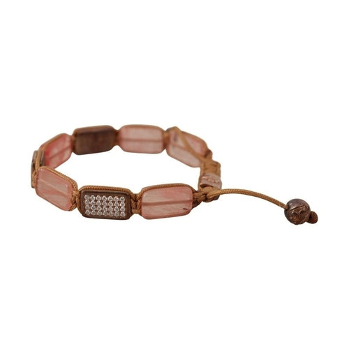 Nialaya Multicolor Crystals Logo Embellished Adjustable Bracelet