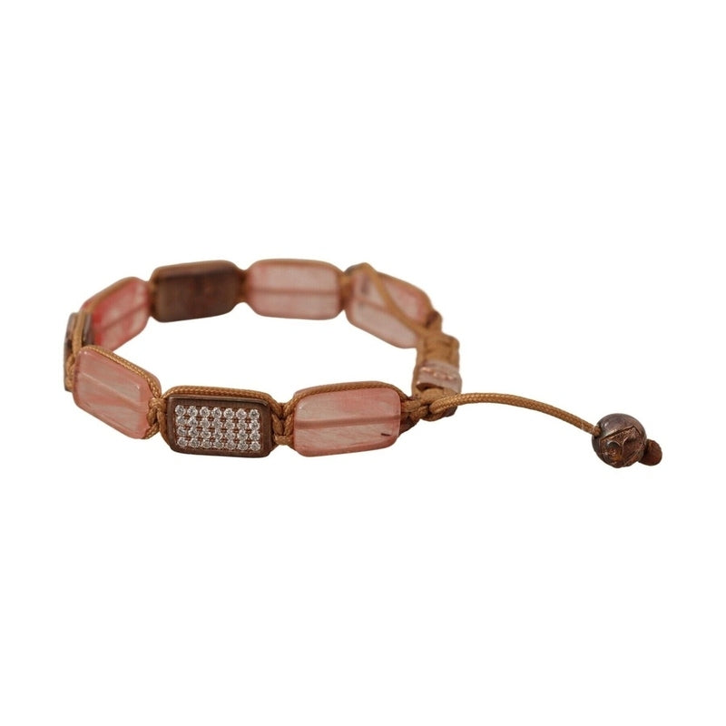 Nialaya Multicolor Crystals Logo Embellished Adjustable Bracelet