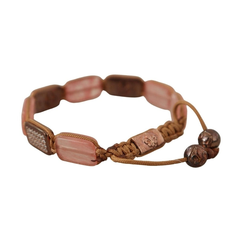 Nialaya Multicolor Crystals Logo Embellished Adjustable Bracelet