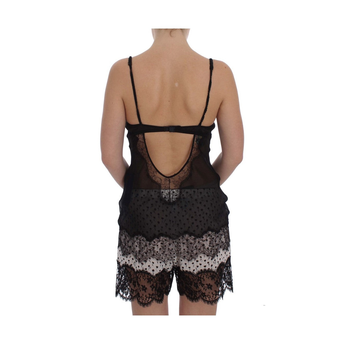 Dolce & Gabbana Black Silk Lace Babydoll Lingerie Top
