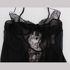 Dolce & Gabbana Black Silk Lace Babydoll Lingerie Top