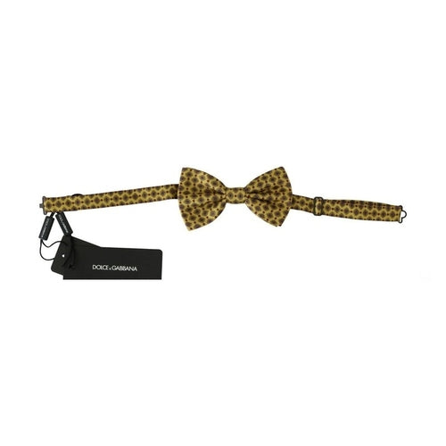 Dolce & Gabbana Yellow Pattern Silk Adjustable Neck Tie