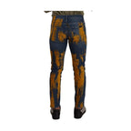 Dolce & Gabbana Blue Yellow Dye Cotton Skinny Men Denim Jeans