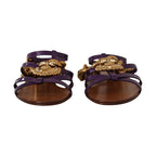 Dolce & Gabbana Purple Leather Devotion Flats Sandals Shoes