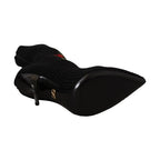 Dolce & Gabbana Black Stretch Socks Red Roses Booties Shoes