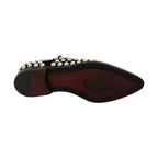 Dolce & Gabbana Black Leather Crystals Lace Up Formal Shoes