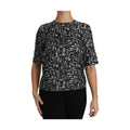 Dolce & Gabbana Black Musical Instruments Print Silk Blouse