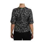 Dolce & Gabbana Black Musical Instruments Print Silk Blouse