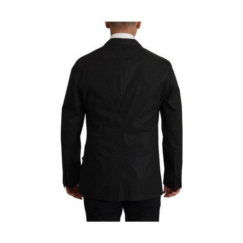 Dolce & Gabbana Black Polka Dotted Cotton Blazer Jacket
