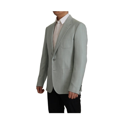 Dolce & Gabbana Light Green Cashmere Silk Blazer