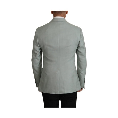 Dolce & Gabbana Light Green Cashmere Silk Blazer
