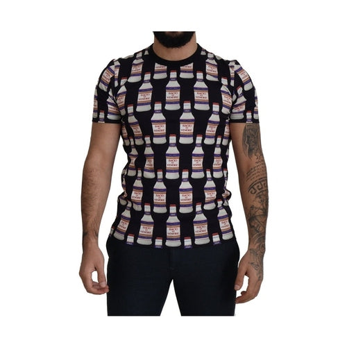 Dolce & Gabbana Black Bacio Di Venere Cotton Crew T-shirt