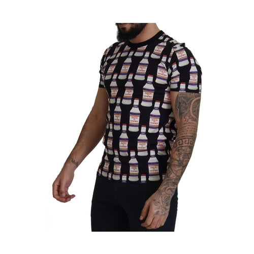 Dolce & Gabbana Black Bacio Di Venere Cotton Crew T-shirt
