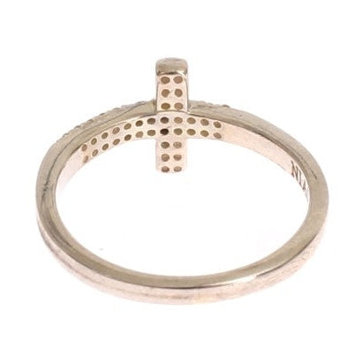 Nialaya Silver CZ Cross 925 Ring