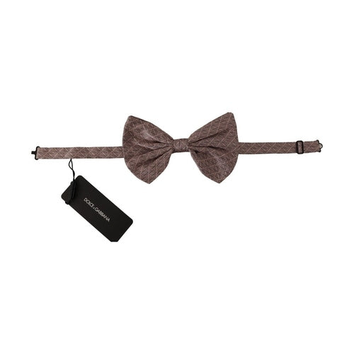 Dolce & Gabbana Gray Fantasy Print Adjustable Neck Papillon Bow Tie