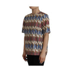 Dolce & Gabbana White Pencil Print Cotton T-shirt Blouse