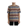 Dolce & Gabbana White Pencil Print Cotton T-shirt Blouse
