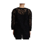 Dolce & Gabbana Black Floral Lace Pullover Sicily Blouse