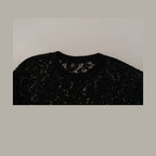 Dolce & Gabbana Black Floral Lace Pullover Sicily Blouse