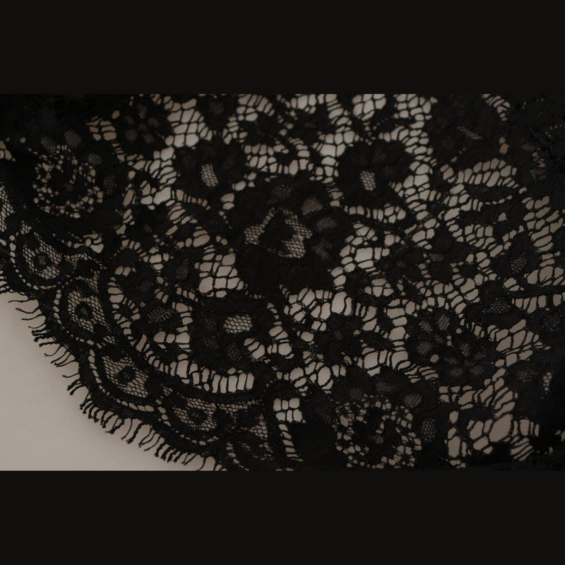 Dolce & Gabbana Black Floral Lace Pullover Sicily Blouse