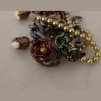 Gold Brass Sicily Floral Crystal Statement Necklace