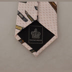 Dolce & Gabbana Pink Pen Dots Print 100% Silk Adjustable Neck Accessory Tie