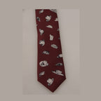 Dolce & Gabbana Maroon Hat Pattern 100% Silk Adjustable Accessory Tie