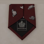 Dolce & Gabbana Maroon Hat Pattern 100% Silk Adjustable Accessory Tie