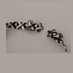 Dolce & Gabbana Black White Geometric 100% Silk Adjustable Accessory Tie