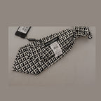 Dolce & Gabbana Black White Geometric 100% Silk Adjustable Accessory Tie