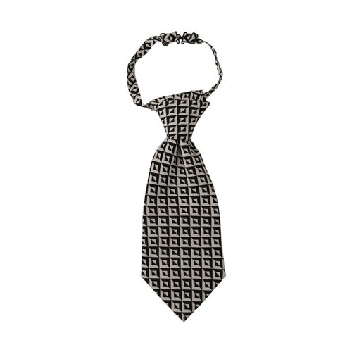 Dolce & Gabbana Black White Geometric 100% Silk Adjustable Accessory Tie
